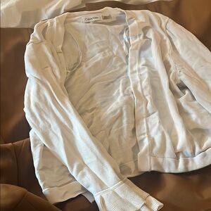 Calvin Klein White Cardigan Lightweight Sweater